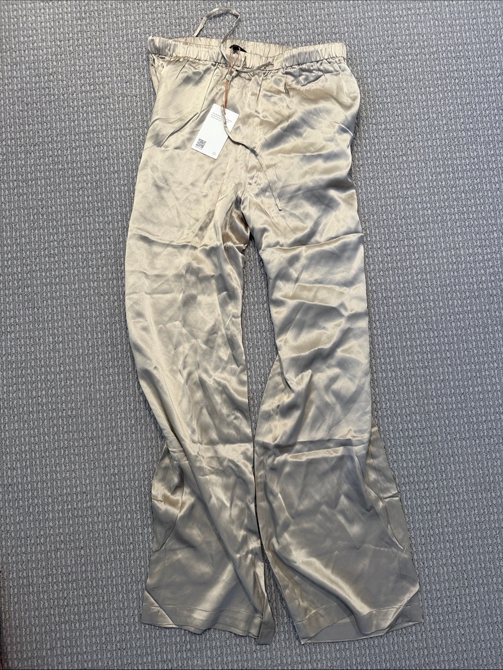 Quince silk Drawstring Trousers — champagne